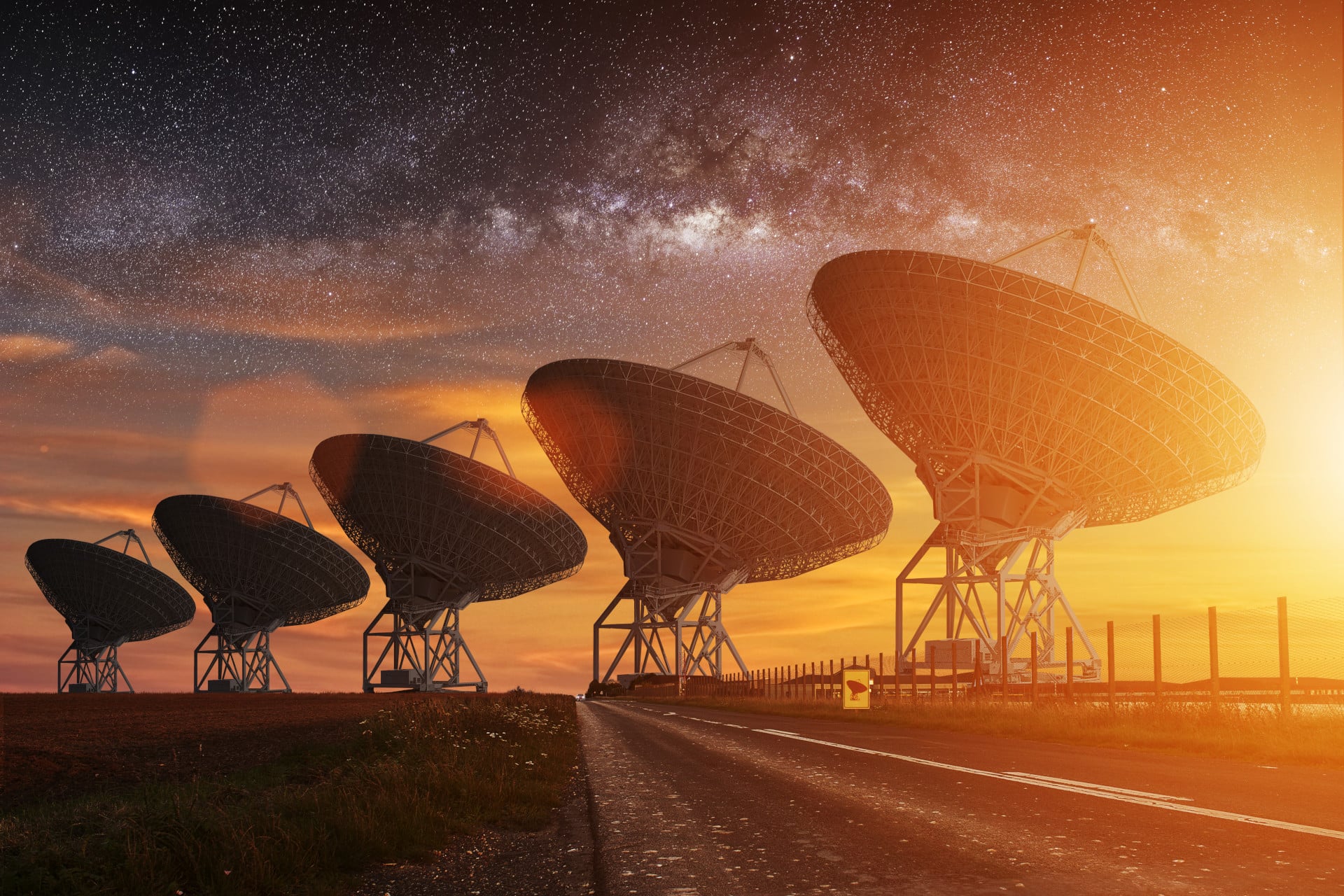 Conceptual view of radar dishes. 