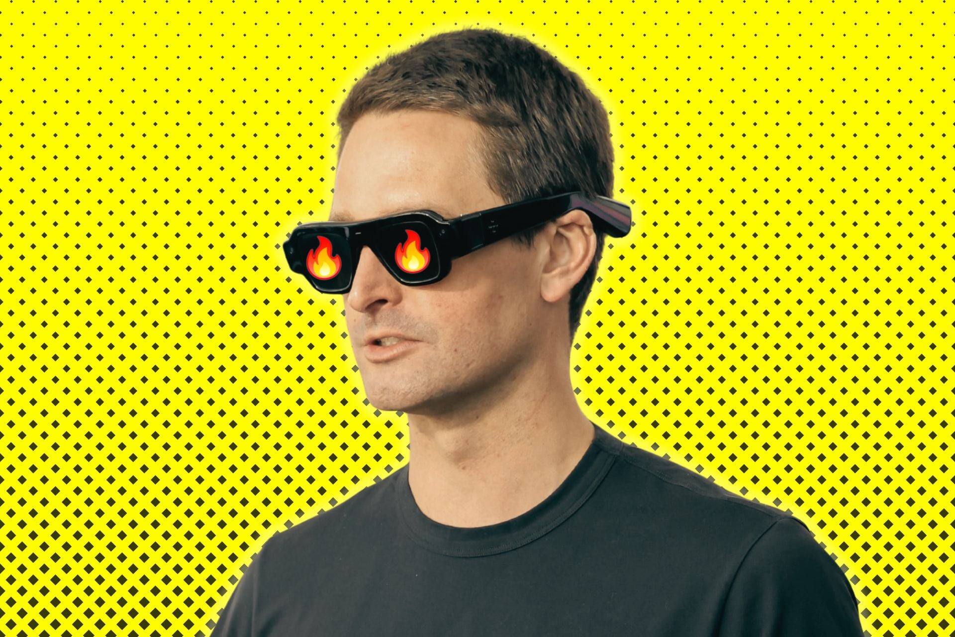 An image of Snap CEO Evan Spiegal with the new Specs.