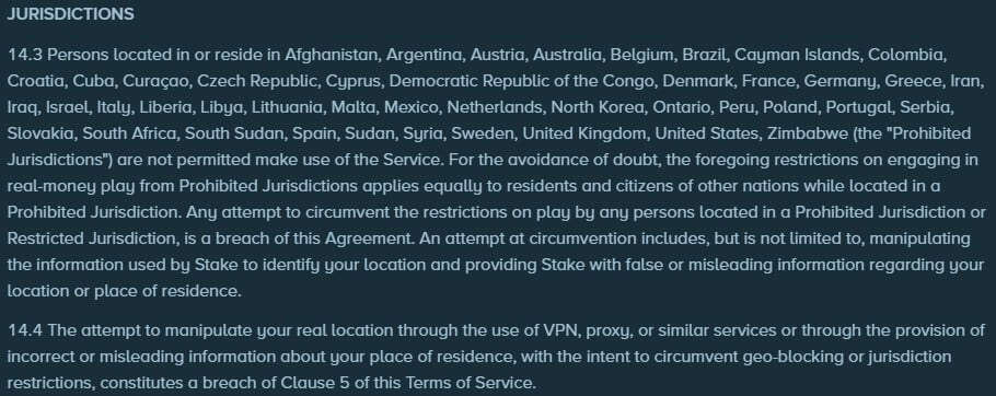 Stake Blocked Countries