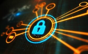 Cyber security and computer data protection with padlock symbol digital concept.