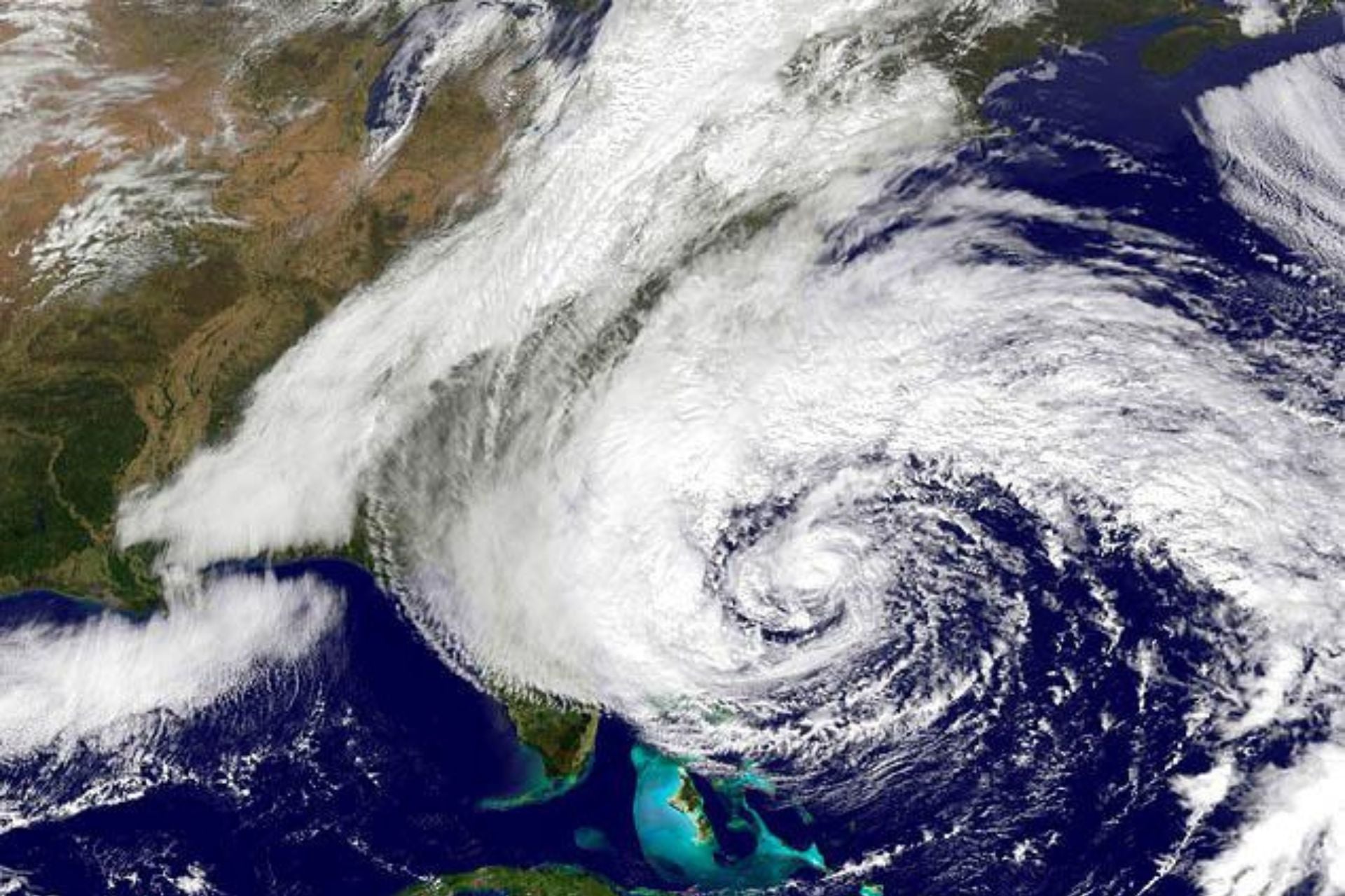 Hurricane Sandy approaches the East Coast in October 2012.