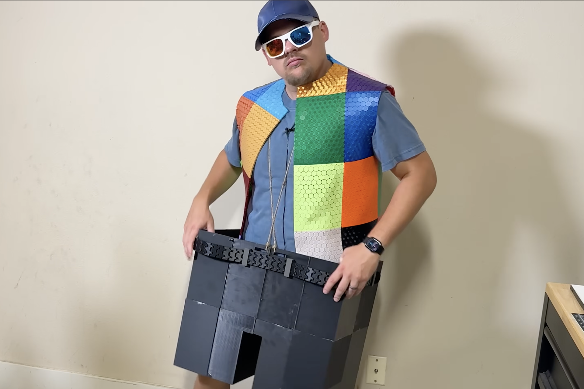Matthew Trahan in his 3D printed outfit