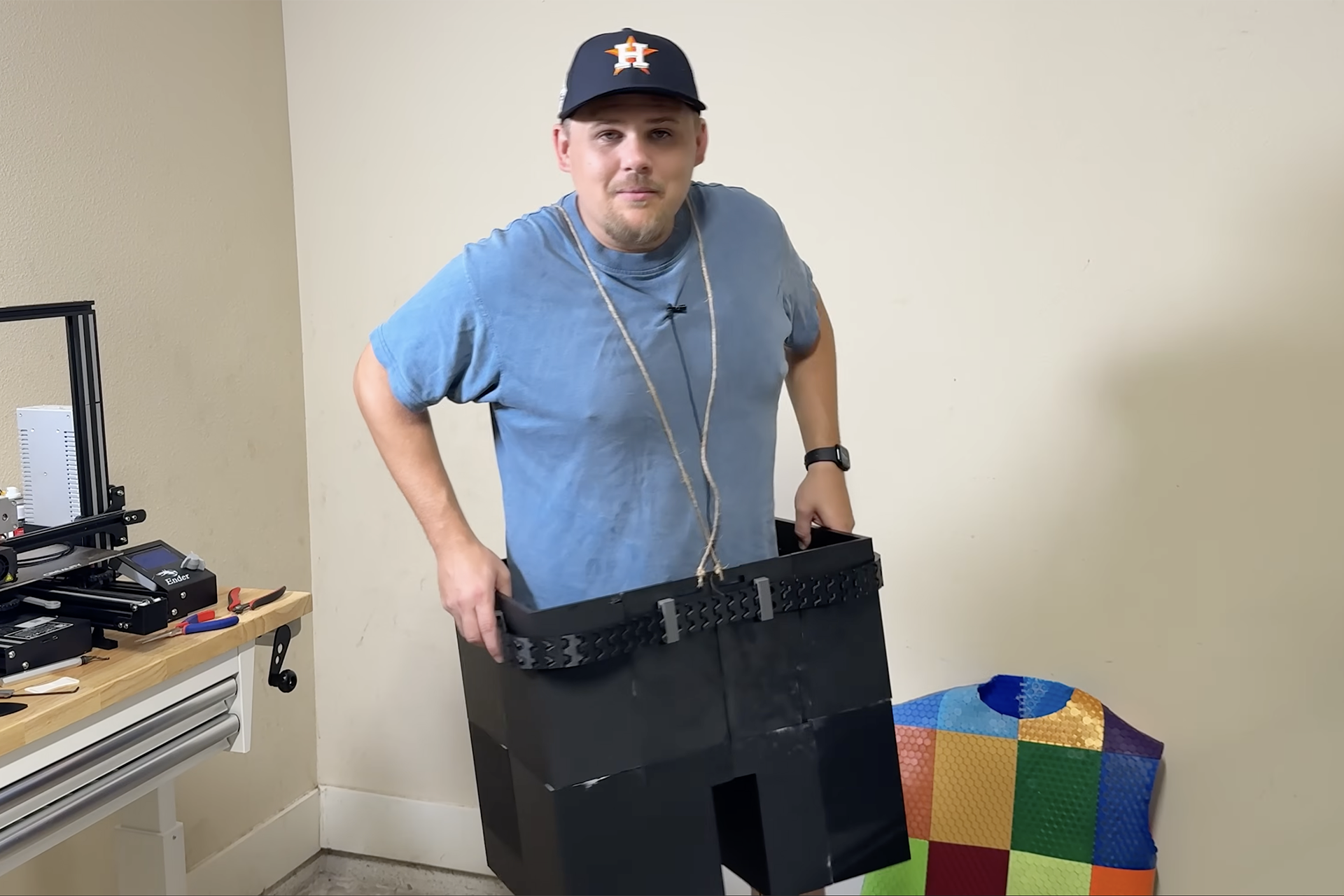 Matthew Trahan in 3D printed shorts