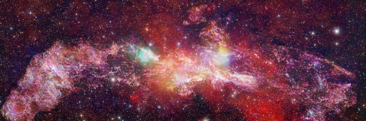 A 400 By 900 Light Year Mosaic Of Images Located About 25,000 Light Years From Earth In The Constellation Sagittarius.