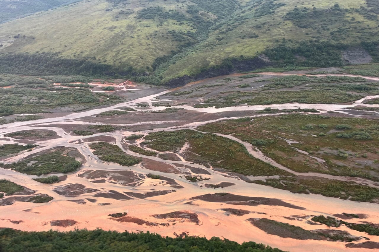 Orange Rust River Overhead