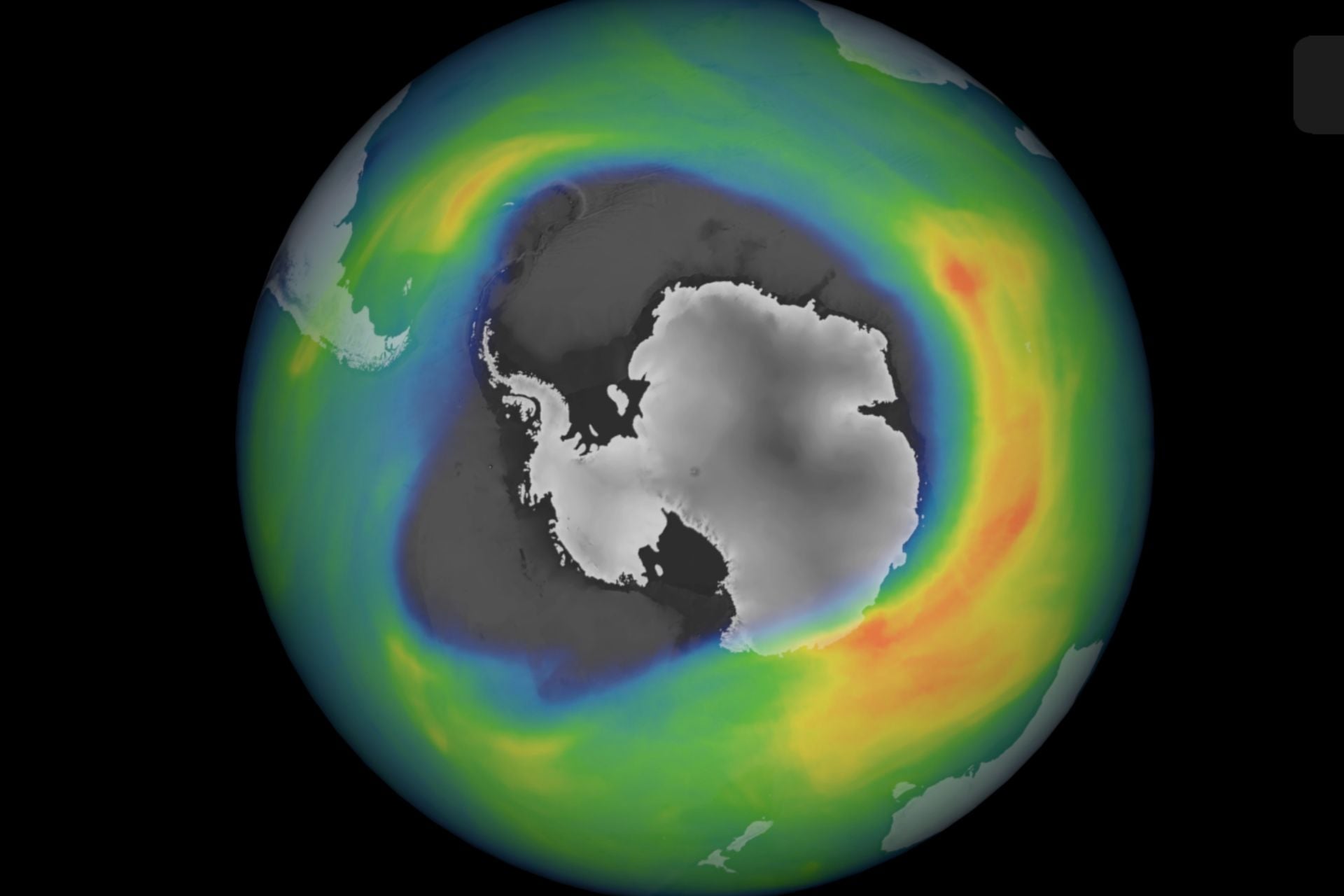 Satellite measurements of the Antarctic ozone hole in 2020. 