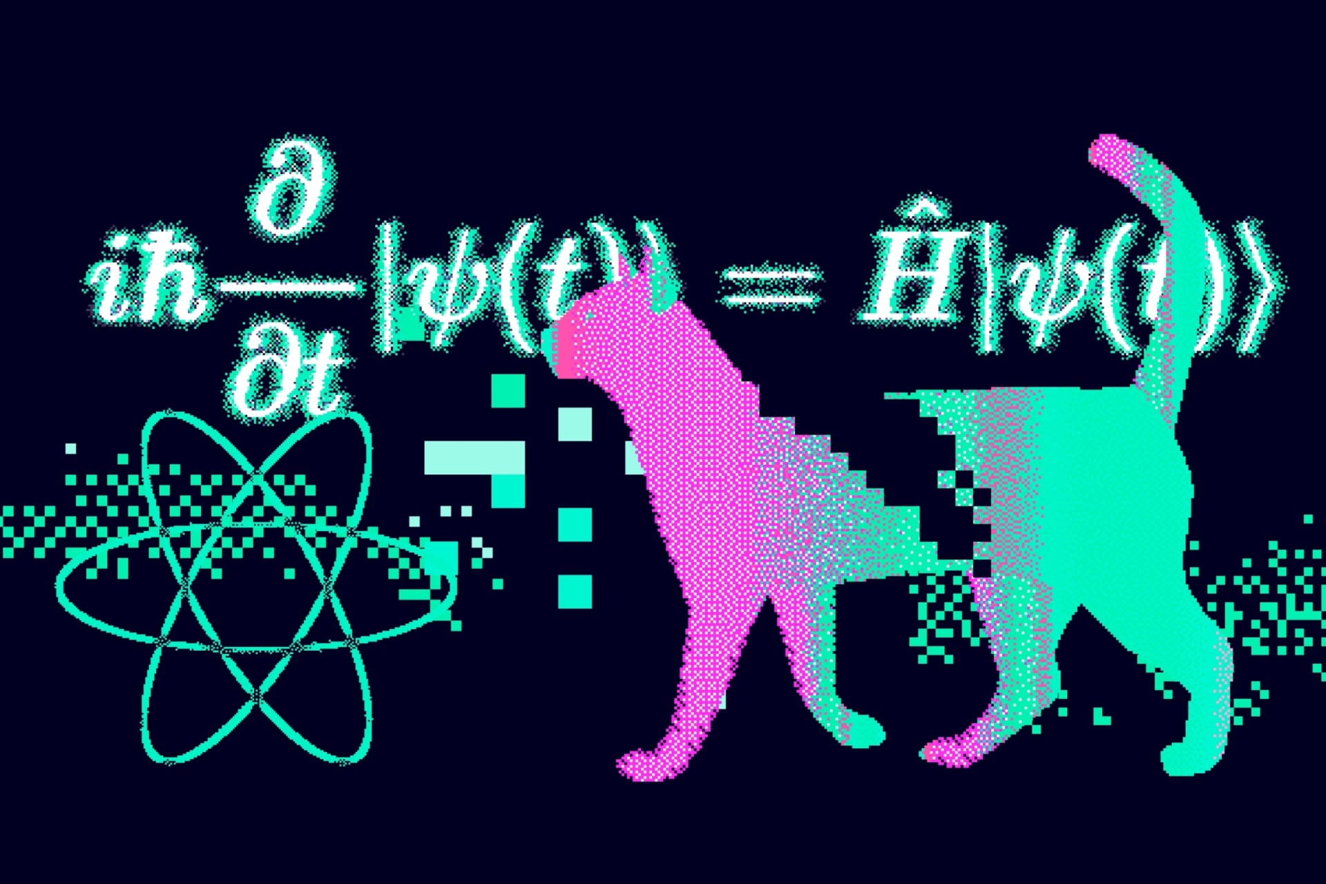 An artist's concept of the Schrödinger's cat experiment.