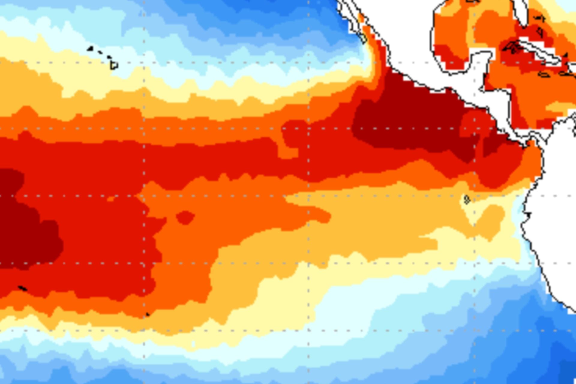 A map of sea surface temperature anomalies in the tropical Pacific centered on June 3, 2026.