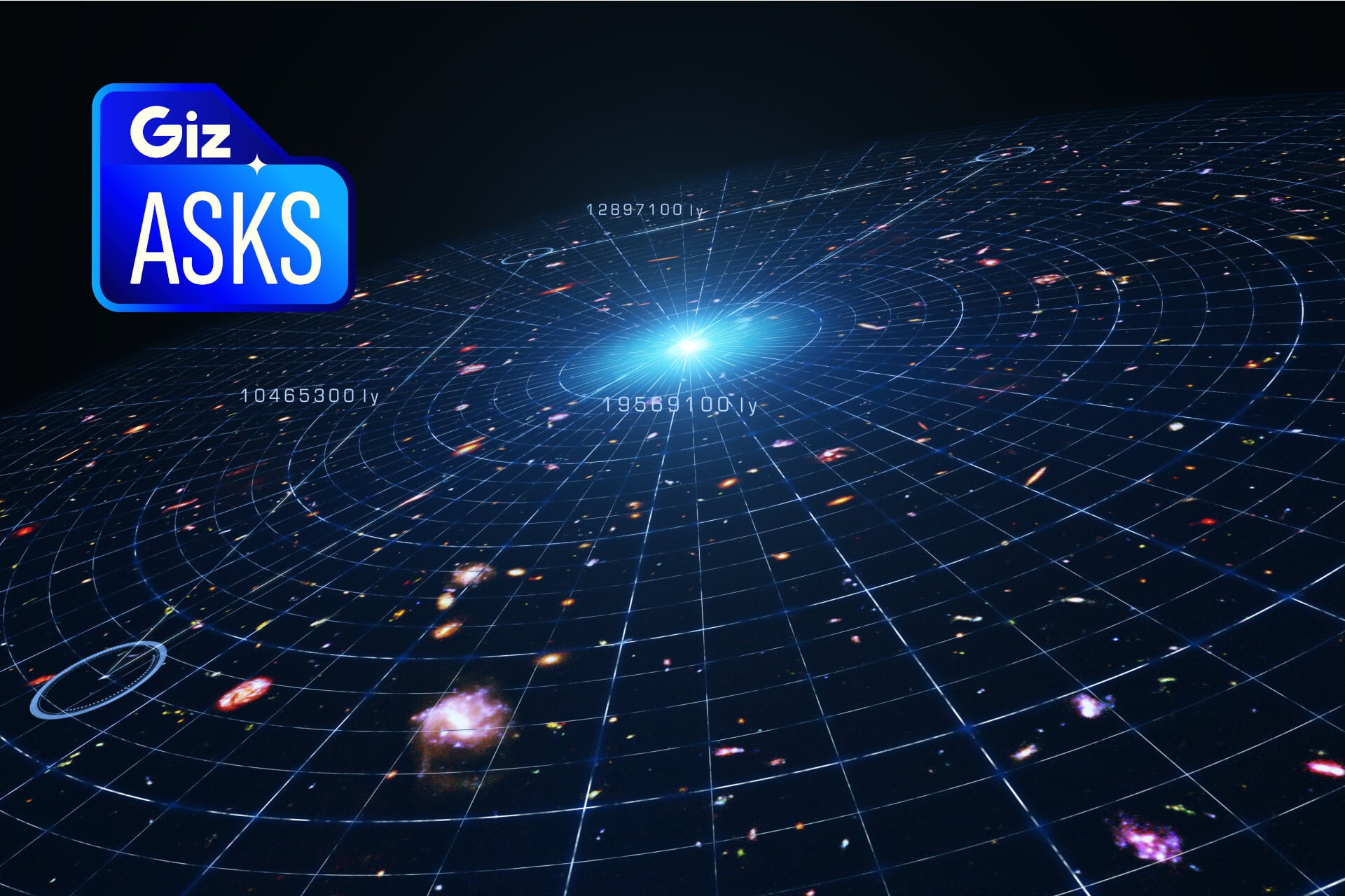A graphic representation of the accelerating expansion of the universe.