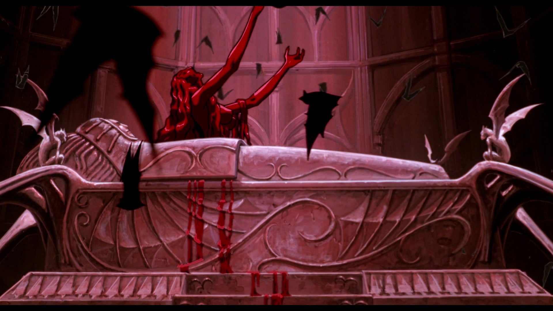 Vampire Hunter D: Bloodlust still of Carmilla emerging from her tomb.