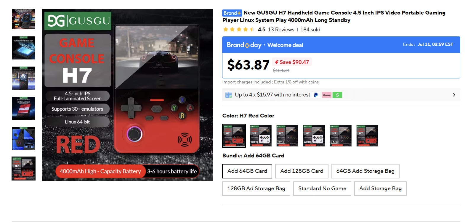 Aliexpress Listing Gusgu H7