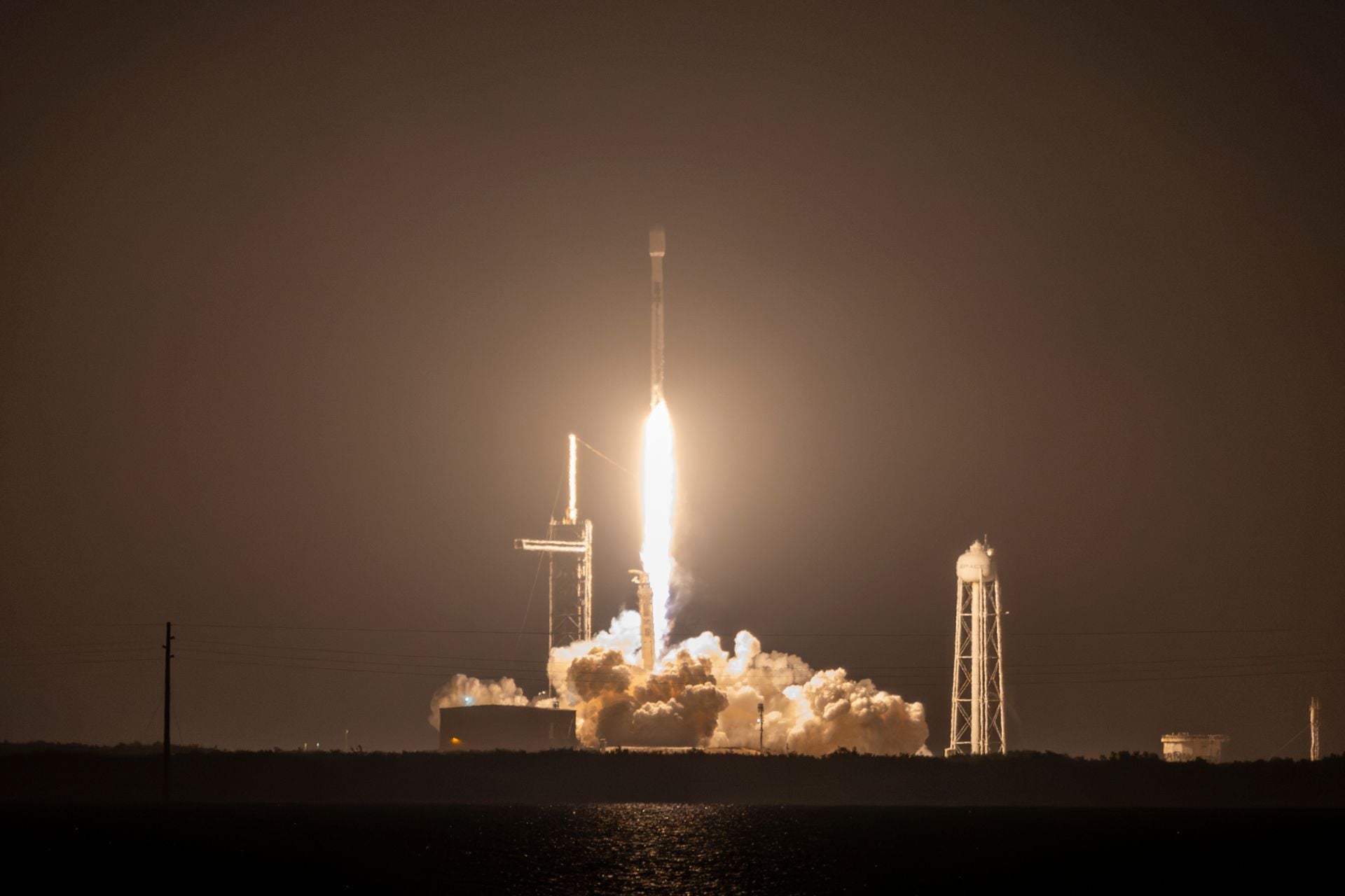 The SpaceX Falcon 9 carrying the Blue Ghost lander launched from Launch Complex-39A at Kennedy Space Center, Florida, Jan. 15, 2025.