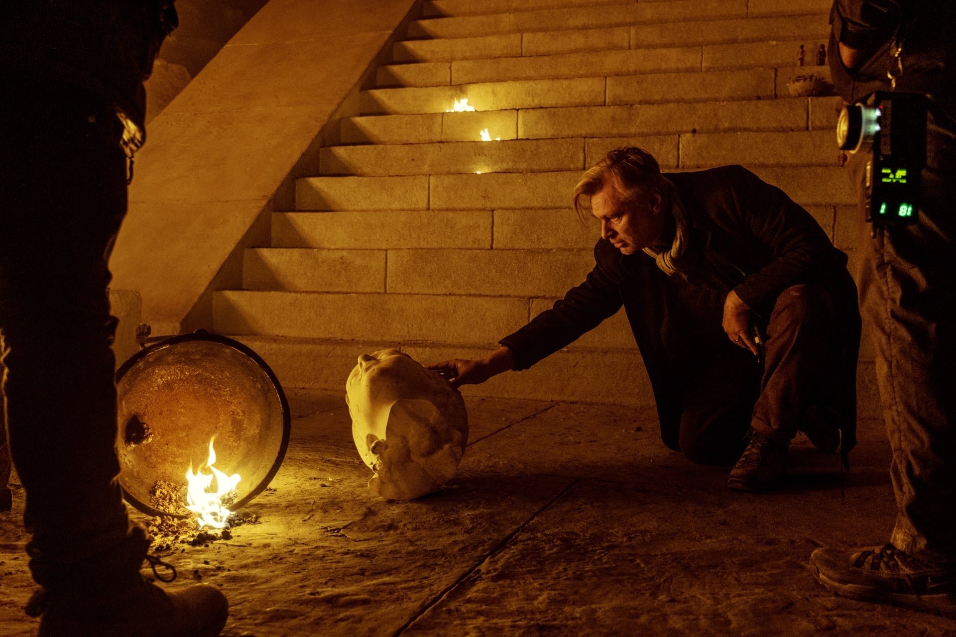 Christopher Nolan on the set of 'The Odyssey.'