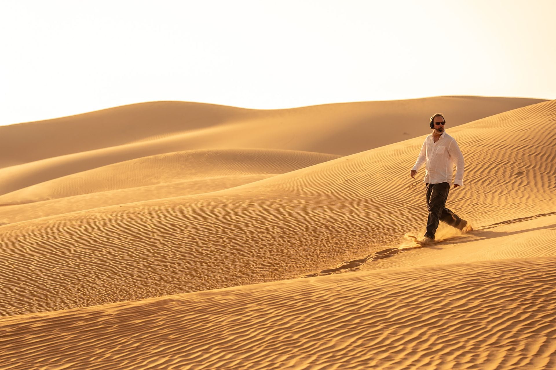 Director Denis Villeneuve on location filming 'Dune: Part Three.'