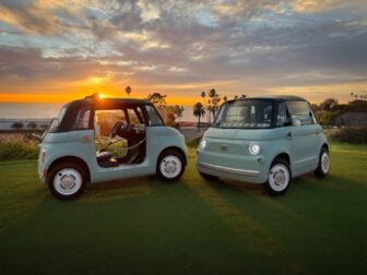 Fiat Topolino and Topolino Dolcevitta oustise by sunset