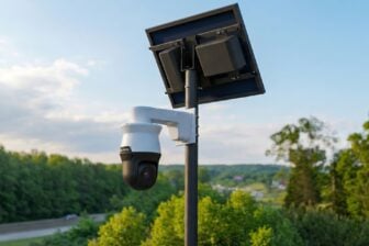 A photo of a Flock Safety camera.