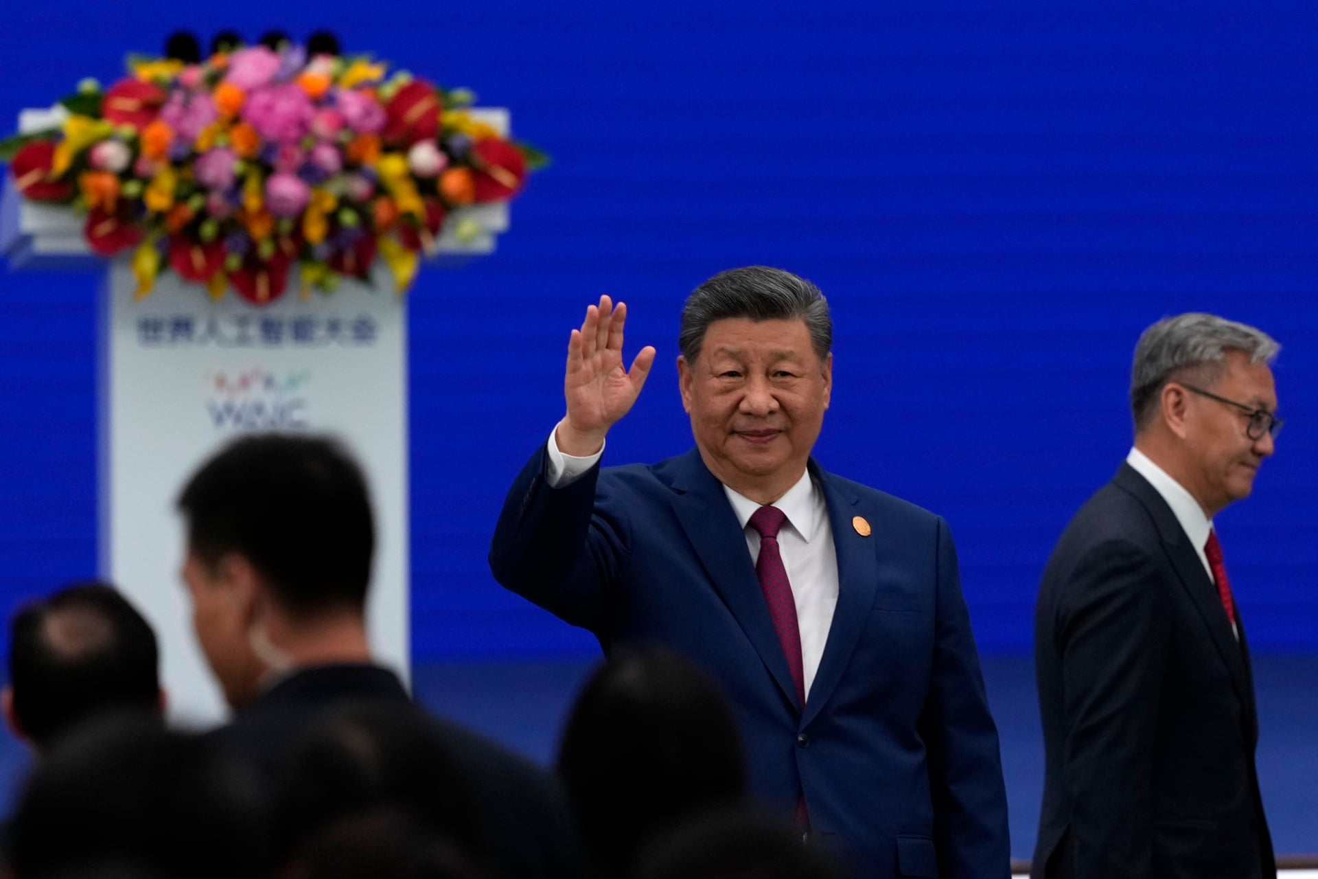 Chinese President Xi Jinping at the World AI Conference in Shanghai