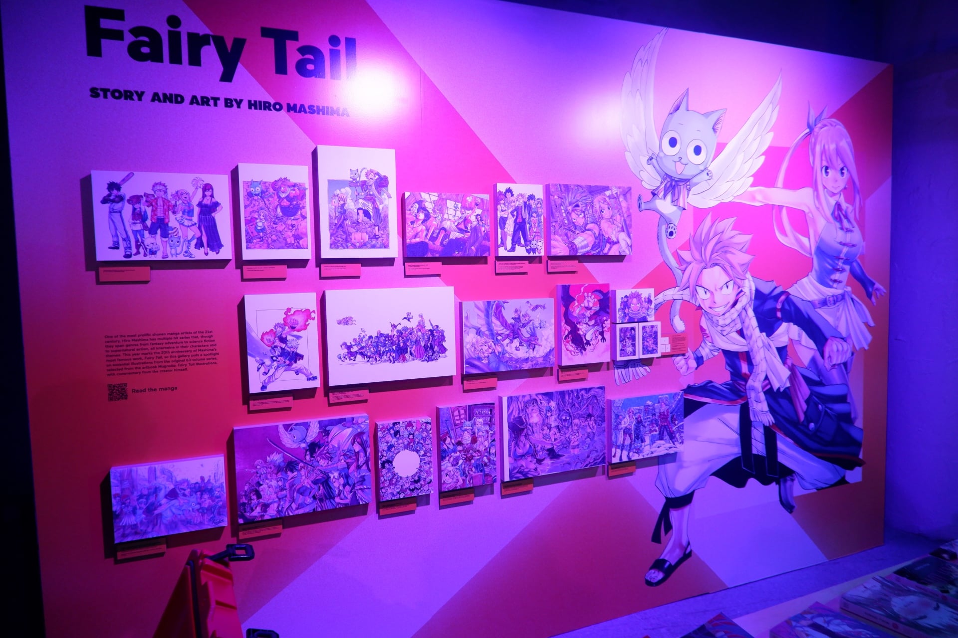 Kodansha House display wall of Fairy Tail art.