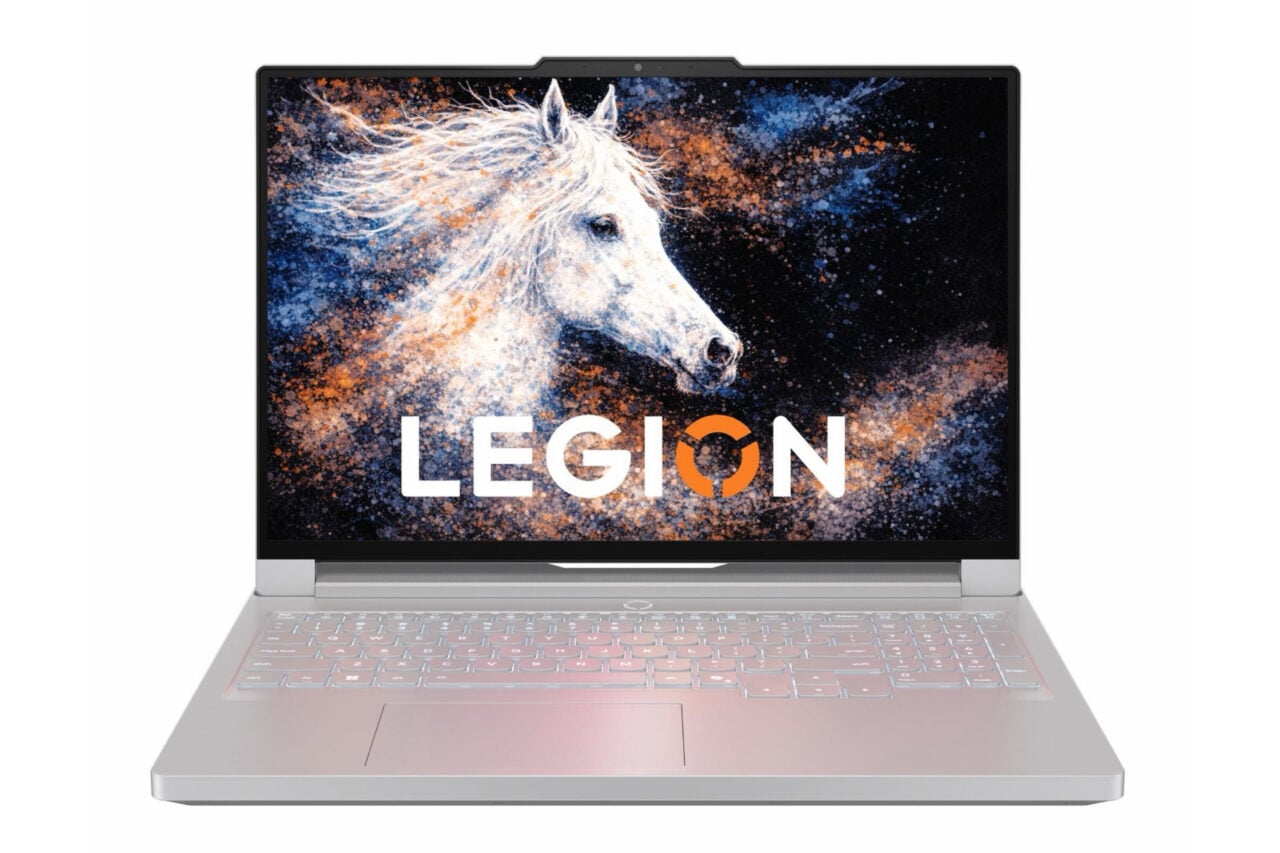 An image of Lenovo's Legion R900P gaming laptop with a silver finish