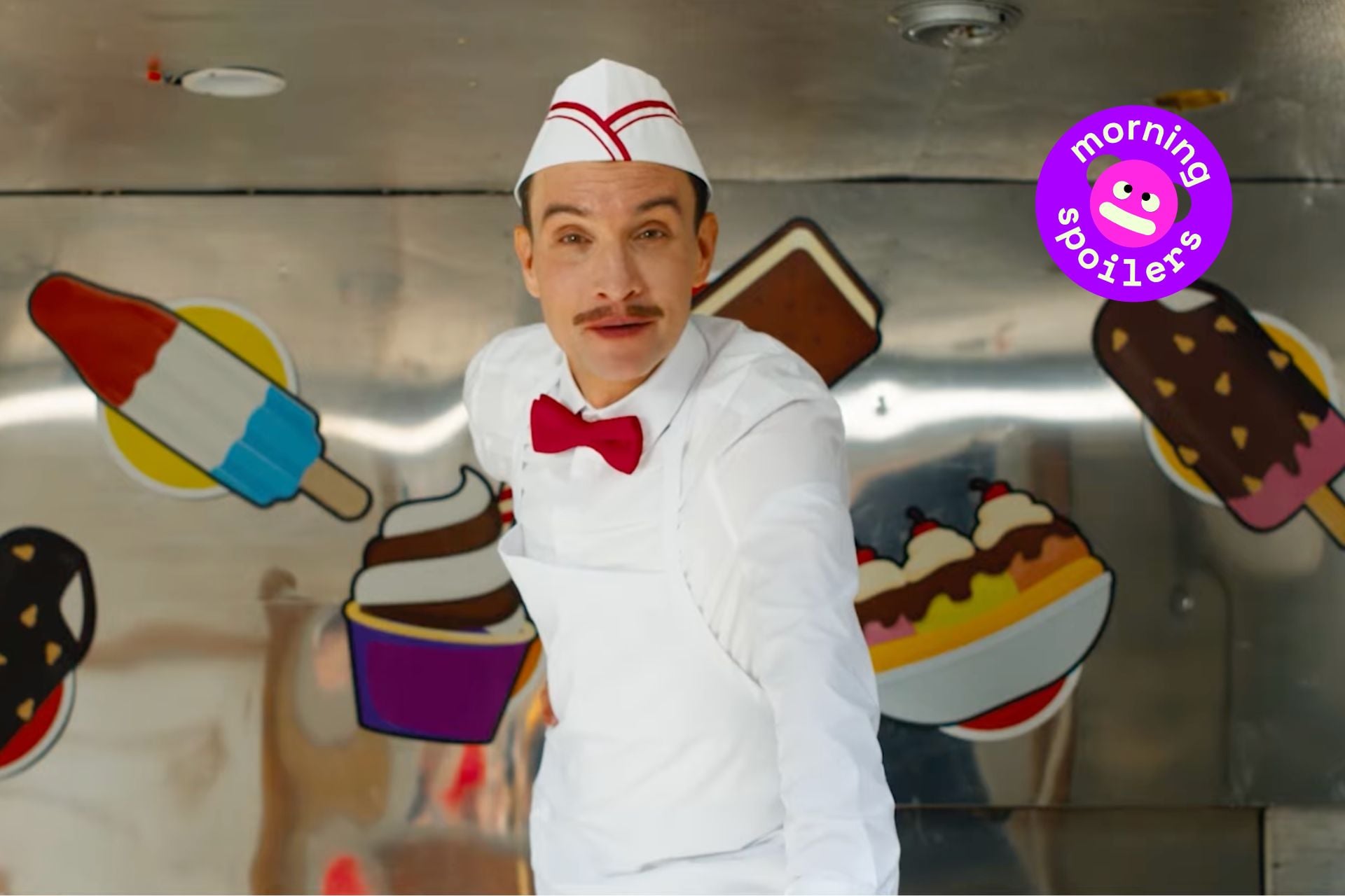 A screenshot from the 'Ice Cream Man' trailer.