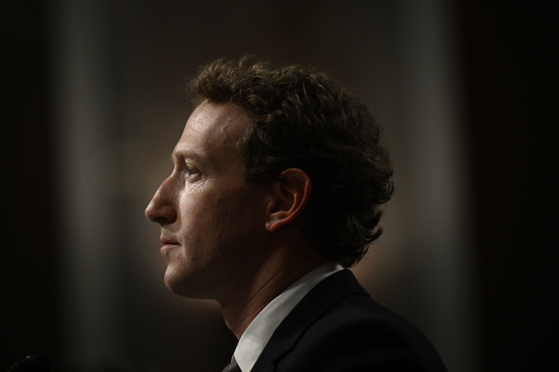 Mark Zuckerberg photographed during a US Senate Judiciary Committee hearing in January 2024.