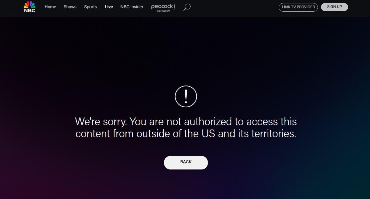 NBC Abroad Error