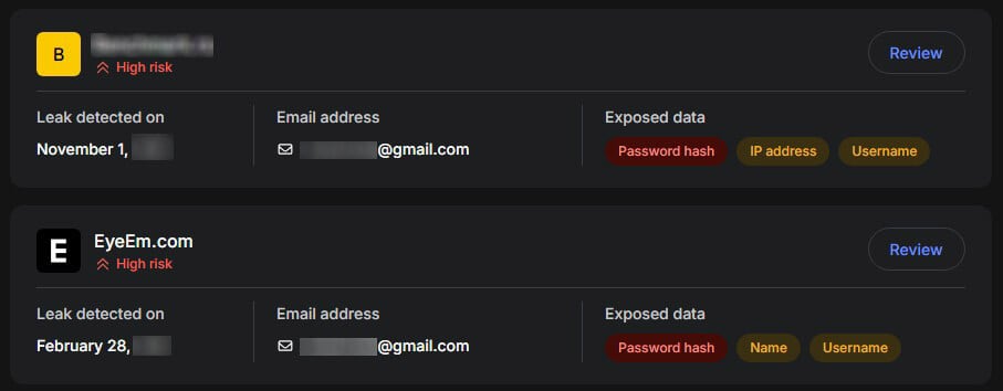 Nordvpn Dark Web Monitor Leaks
