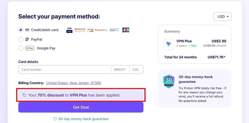 Proton Vpn Coupon Code Applied
