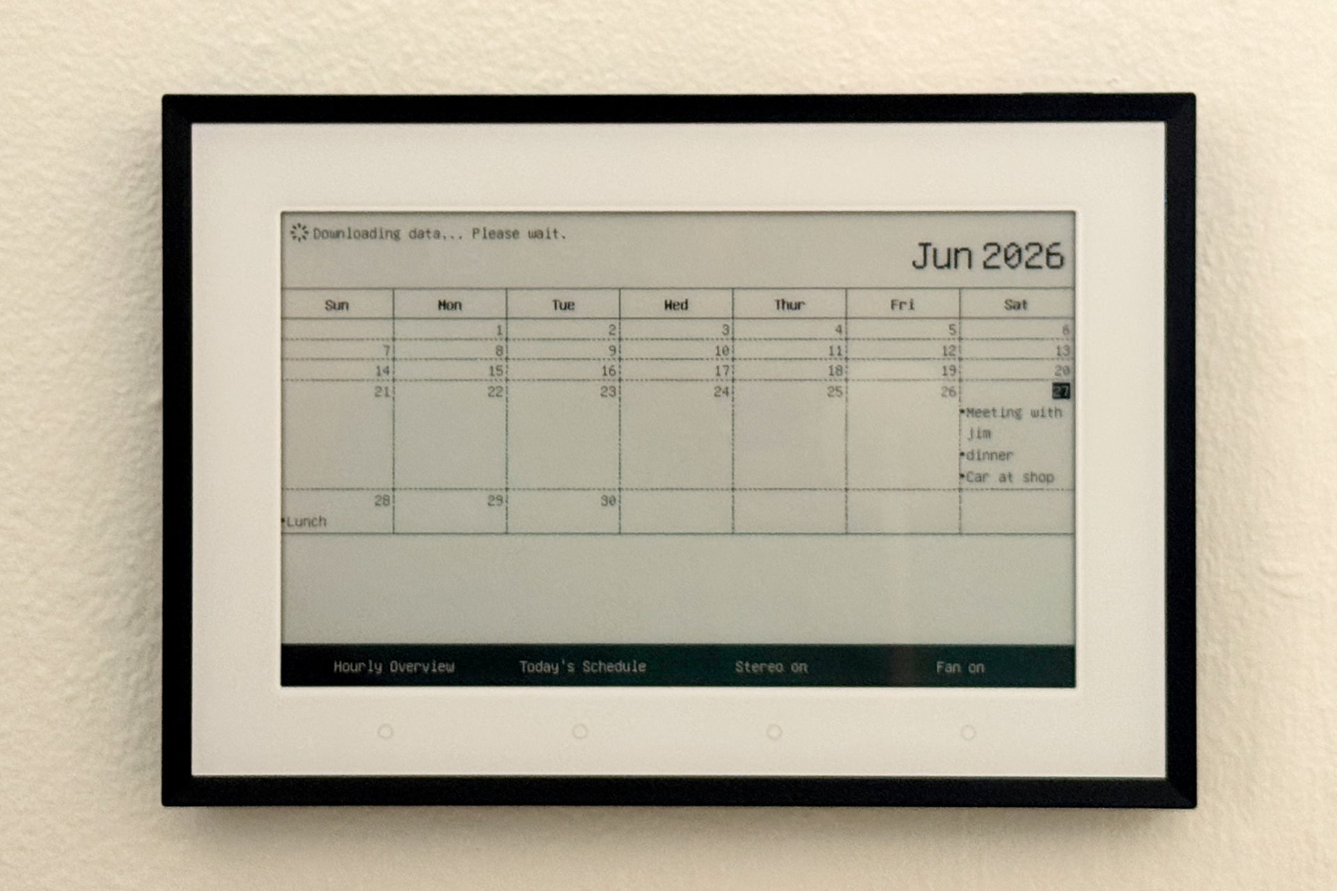 Switchbot Home Dashboard's Monthly Calendar view