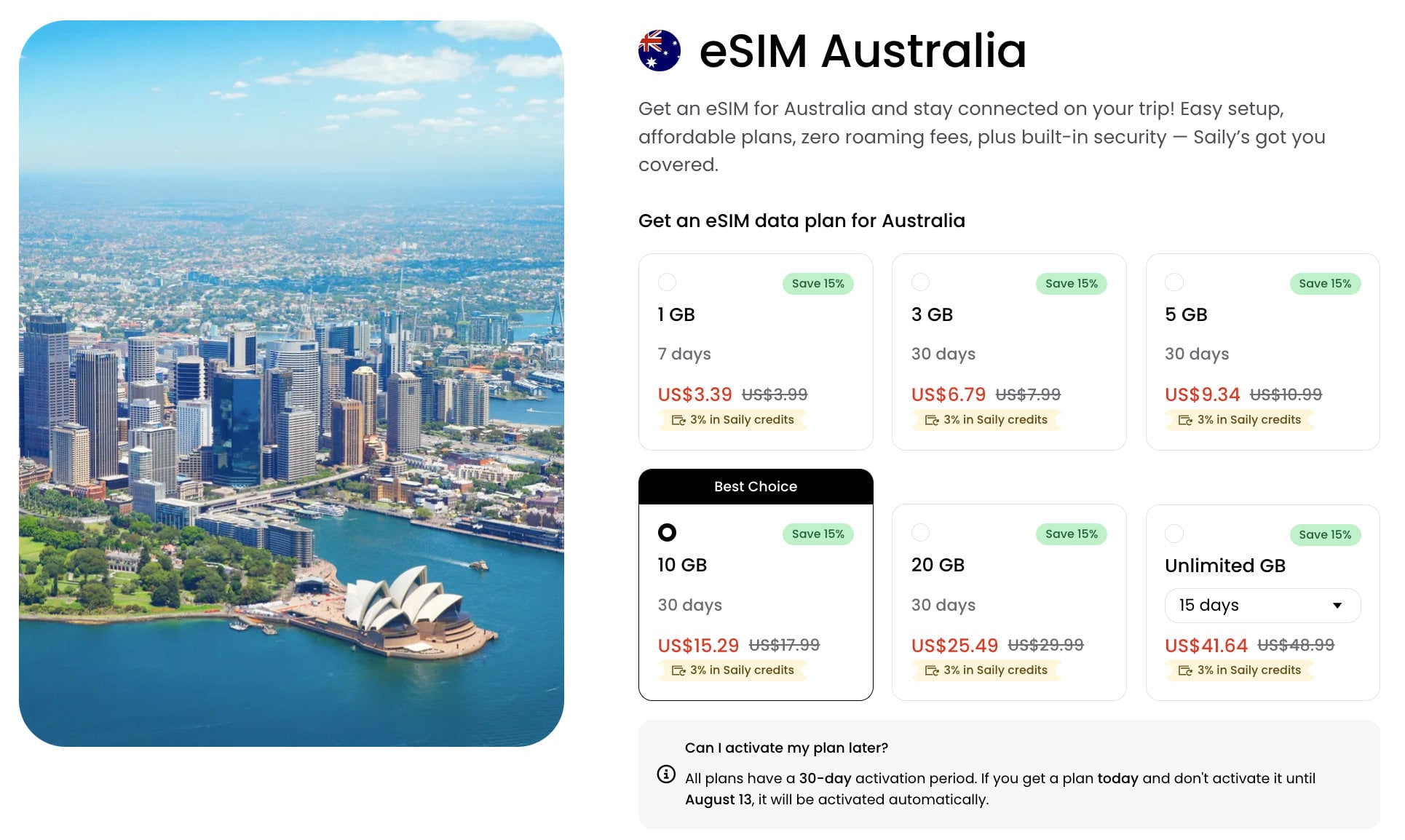 eSIM Australia Saily