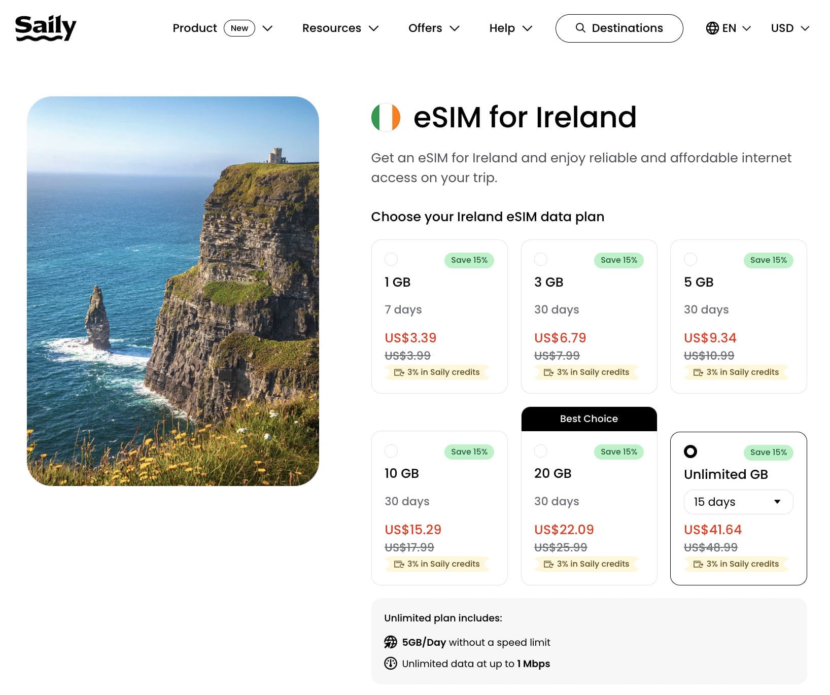 Ireland eSIM Saily