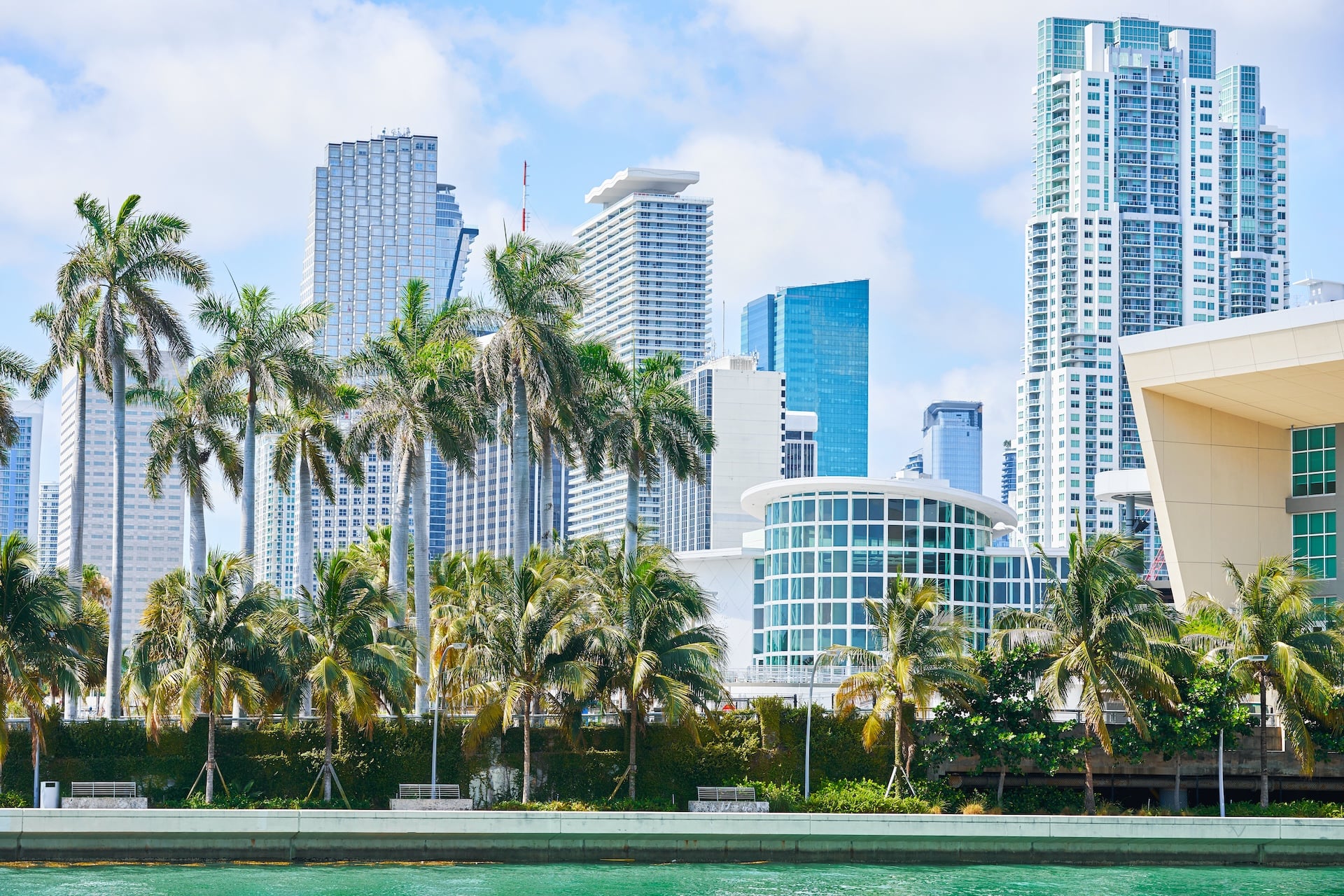 Picture Of Miami Skyscrapers In City Center. High Quality Photo