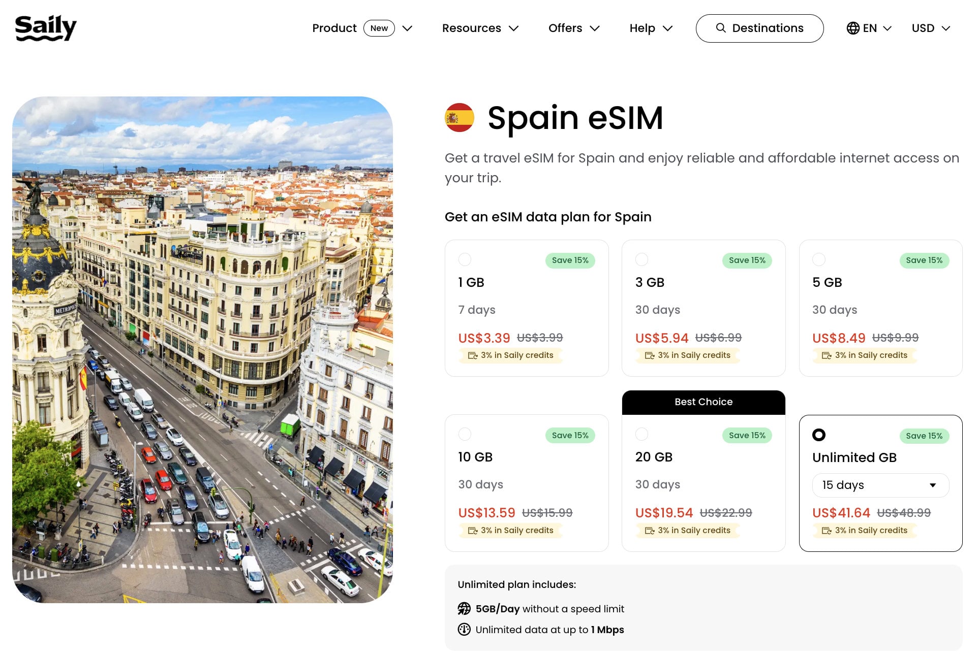Saily eSIM Spain