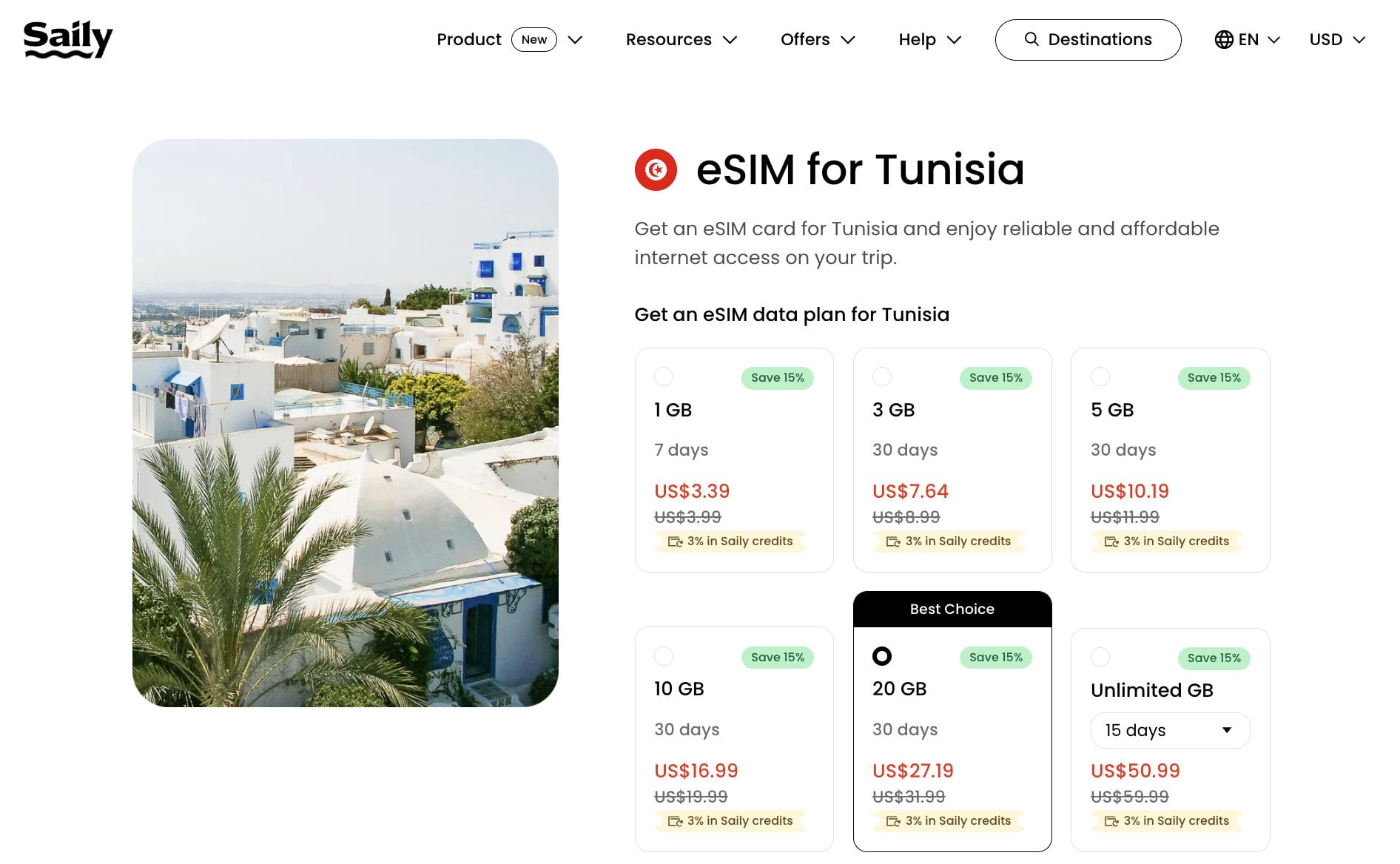 Saily eSIM Tunisia