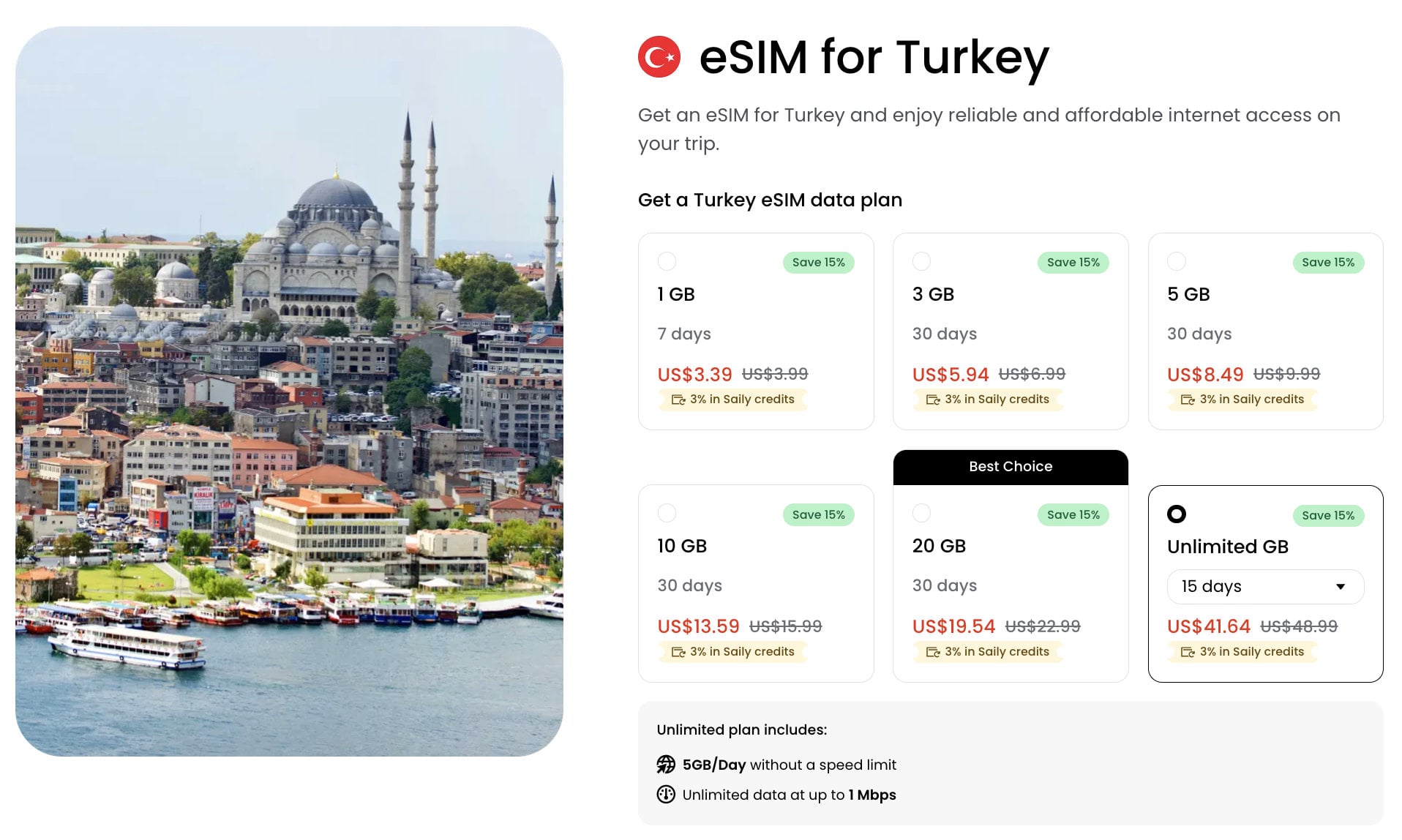eSIM Turkey Saily