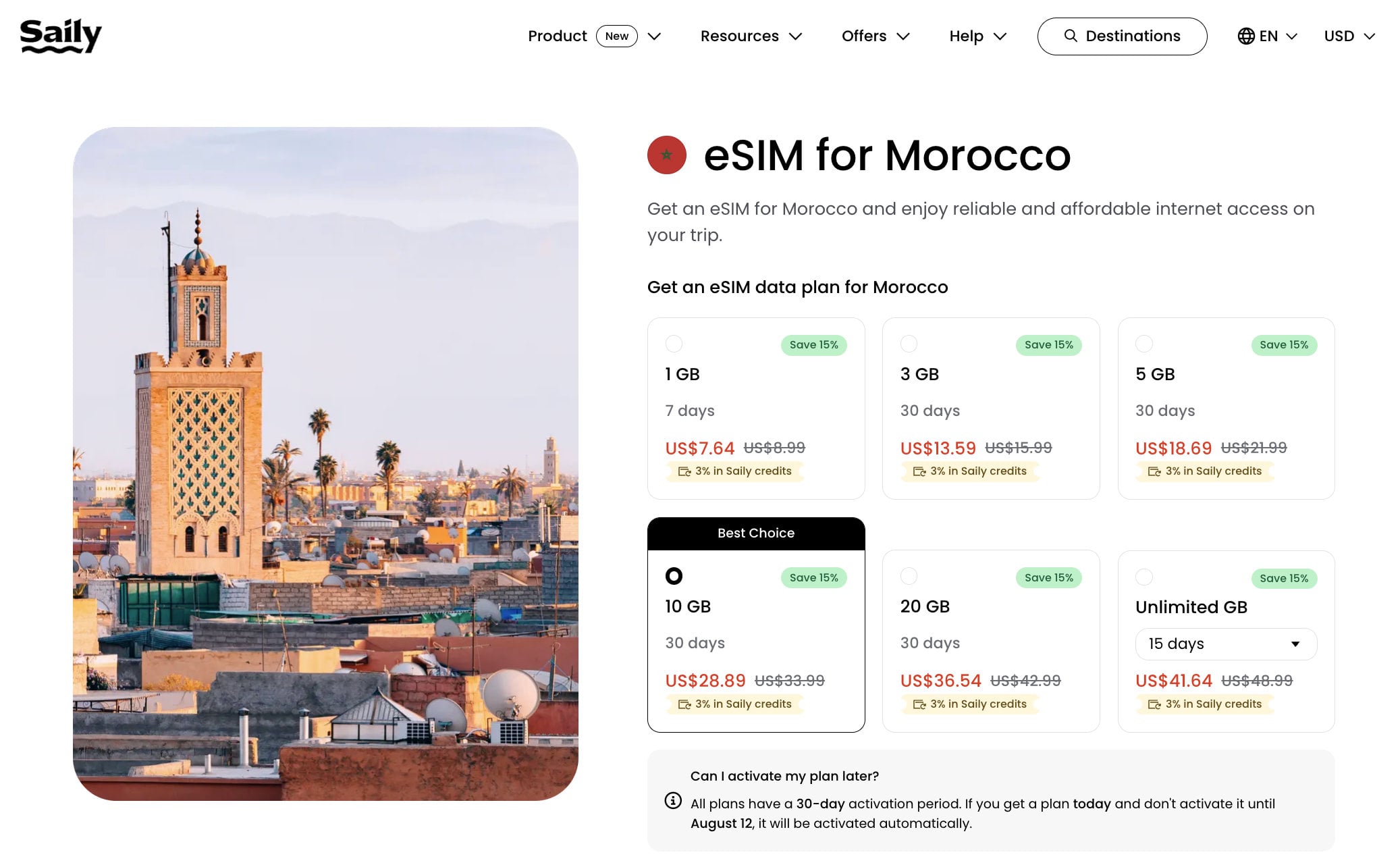 Saily eSIM Morocco