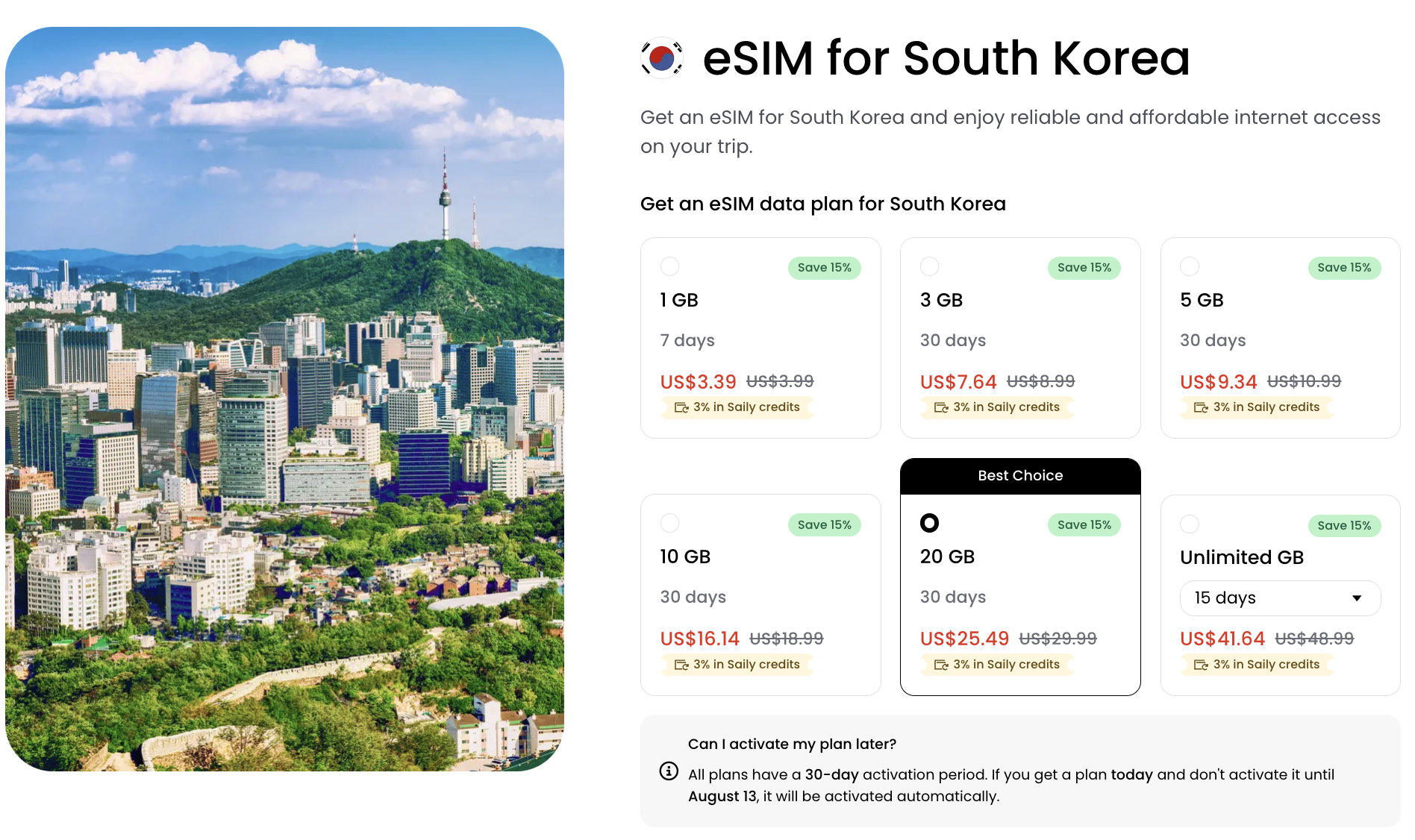 South Korea eSIM Saily