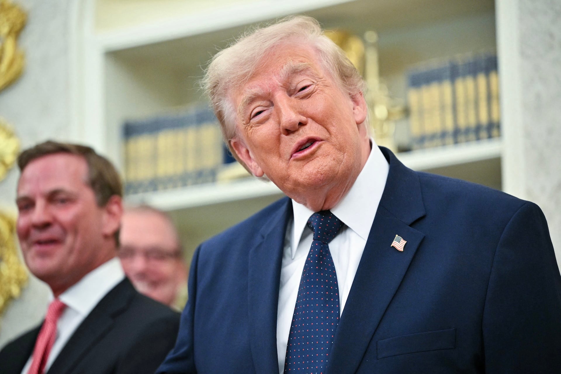 President Donald Trump speaks at the launch of Trump investment accounts in the Oval Office of the White House in Washington, DC, on July 6, 2026.
