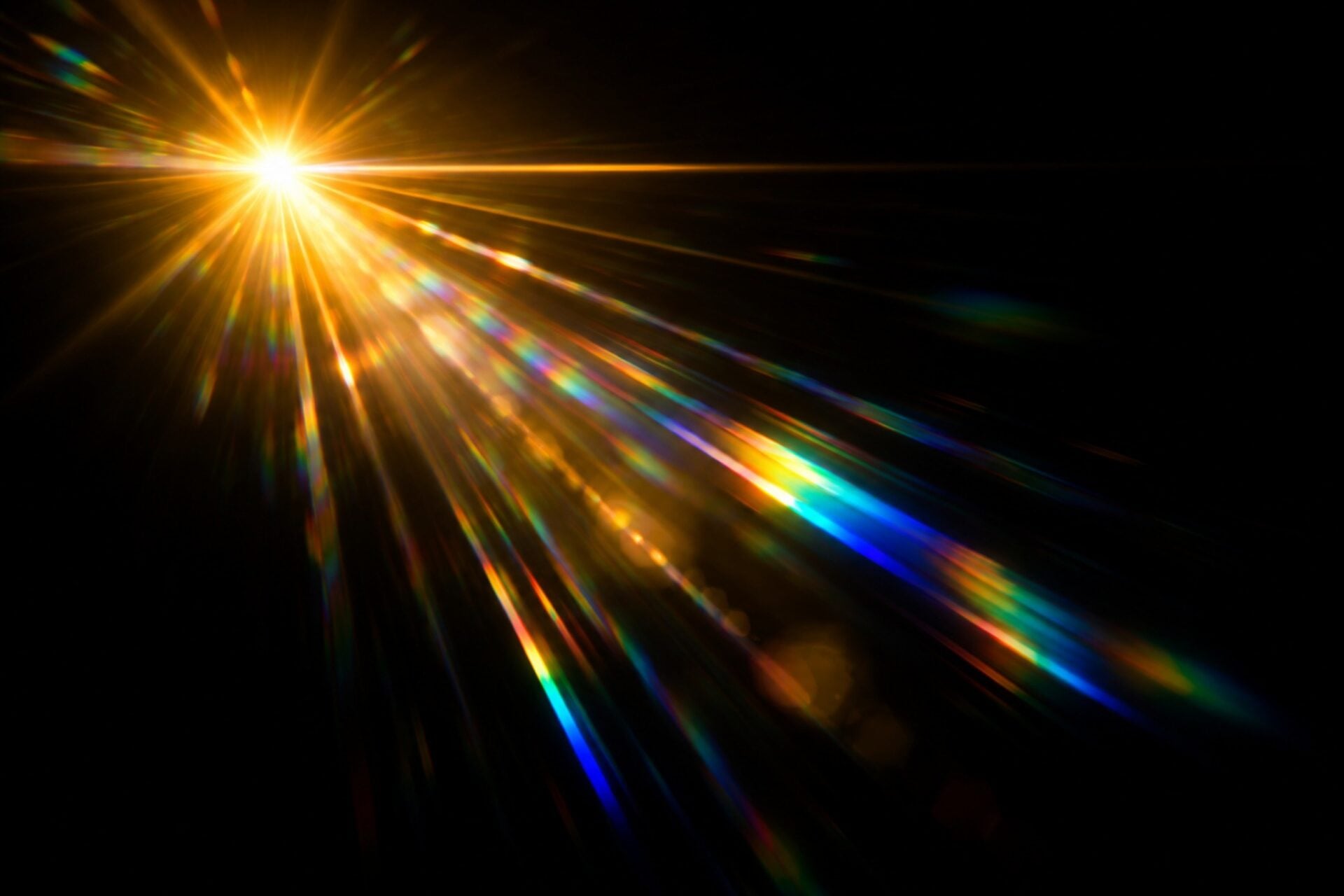 An artist's impression of a flash of light striking a dark space.