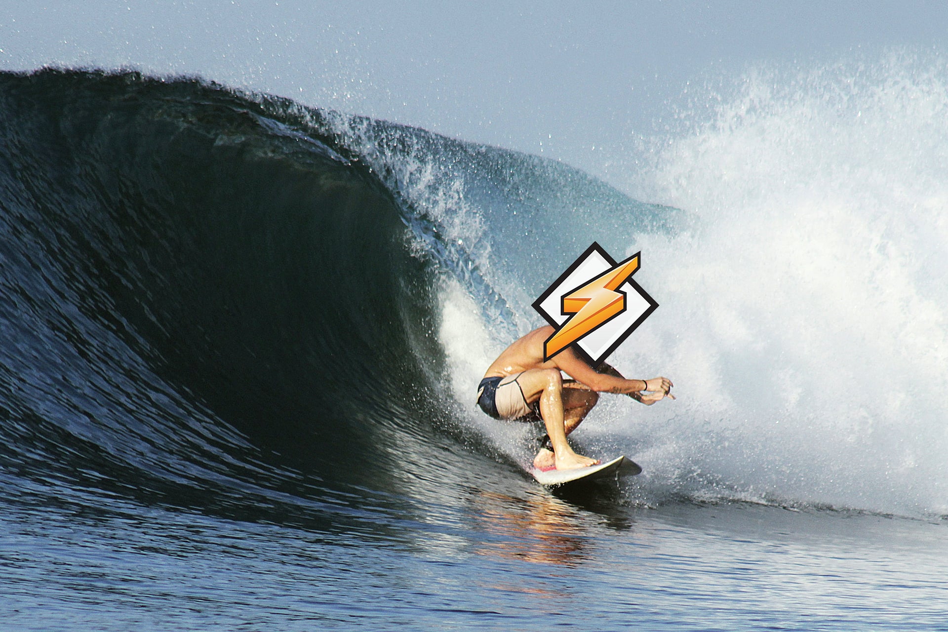 Surfer and Winamp logo