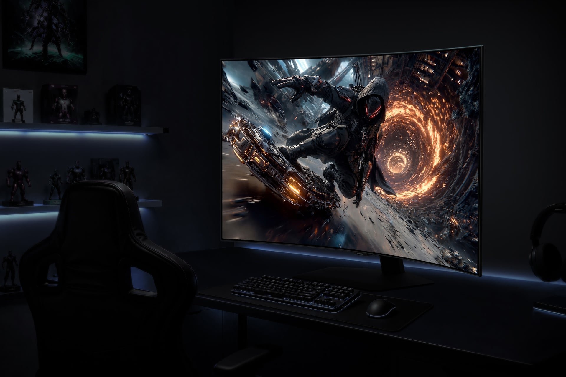The Samsung Odyssey OLED G7 is a 1000R curved display that trades in the ultrawide aspect ratio for being excessively tall.