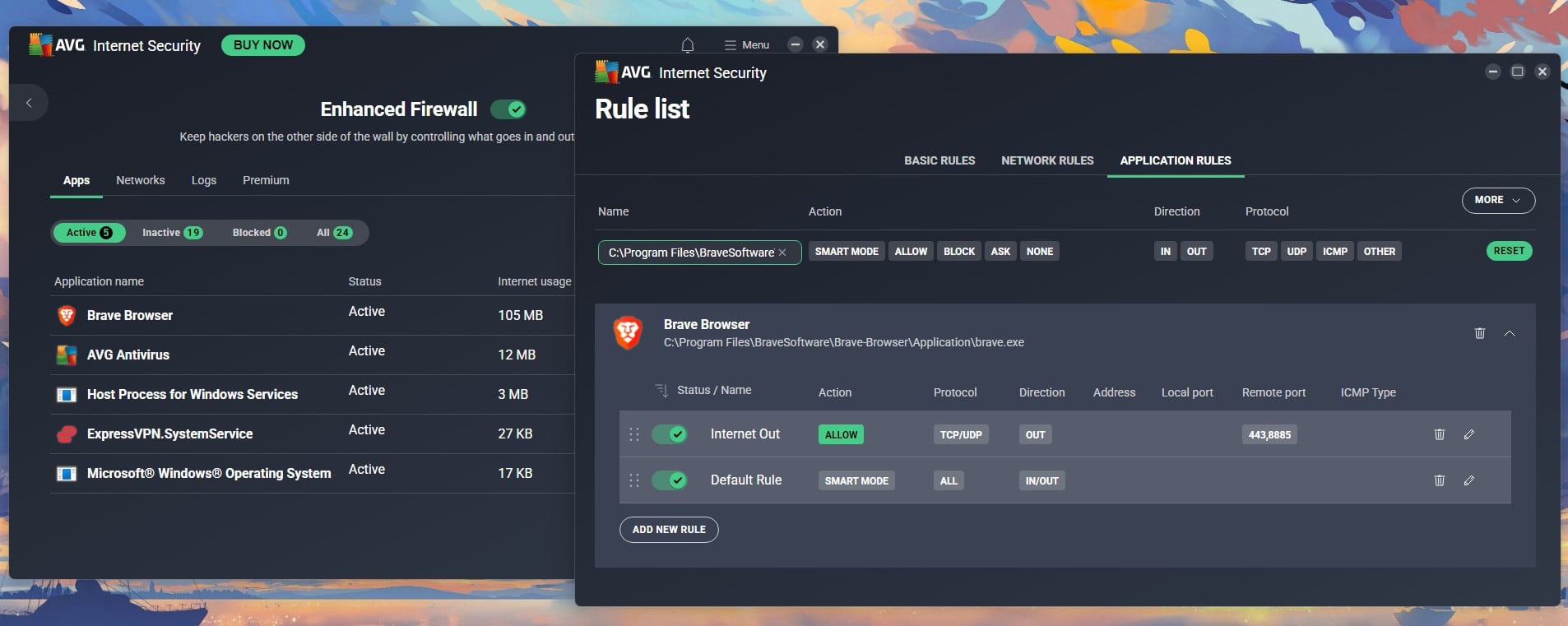 Avg Enhanced Firewall 1