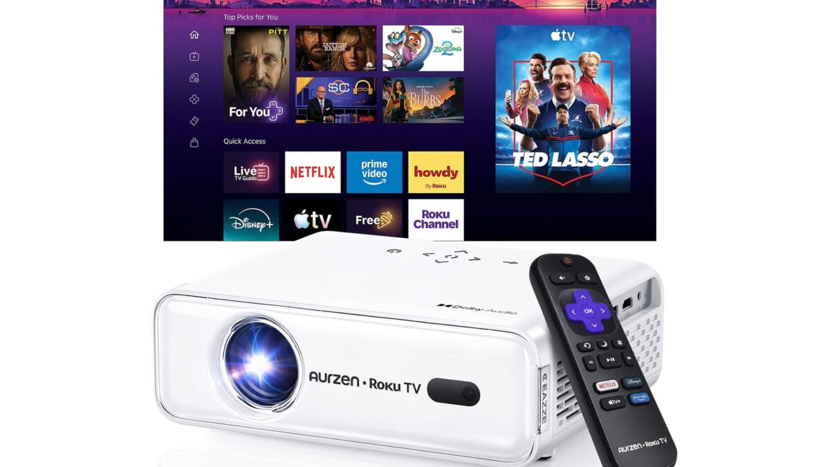 Roku TV Built-In Aurzen D1R Smart Portable Projector Hits Its Lowest Price Again in Another Clearance Round