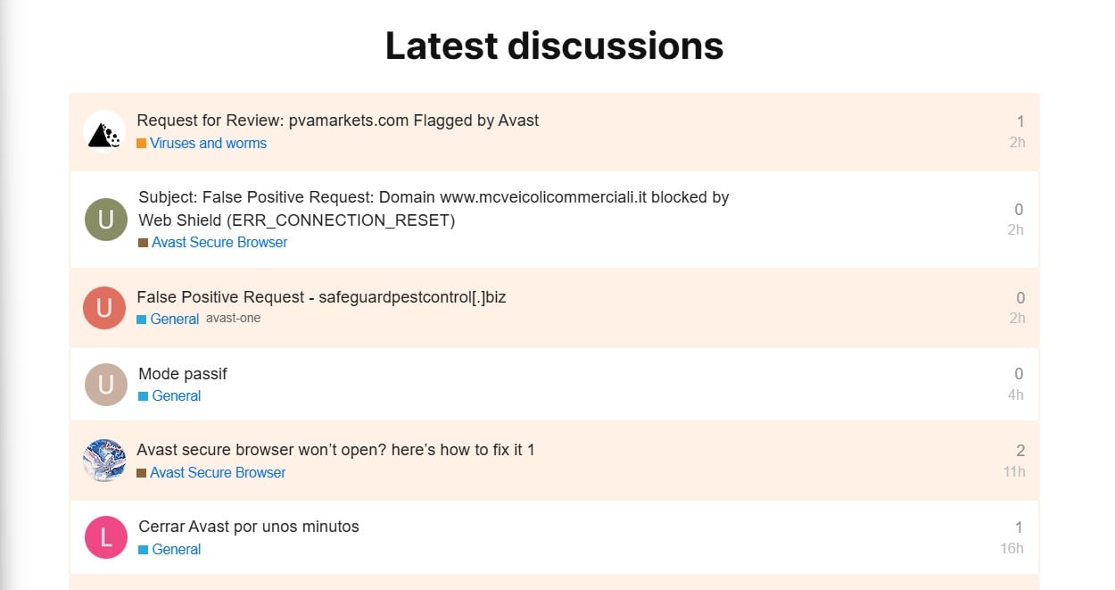 Avast Forum