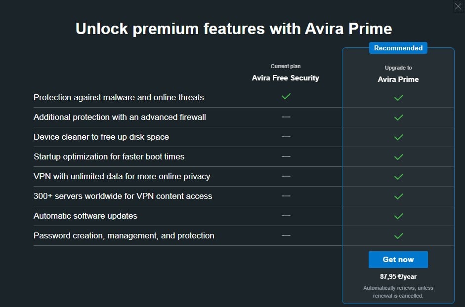 Avira Free Vs Paid Upgrade