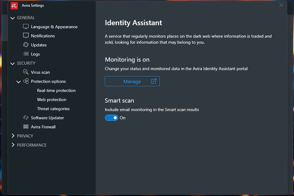 Avira Settings