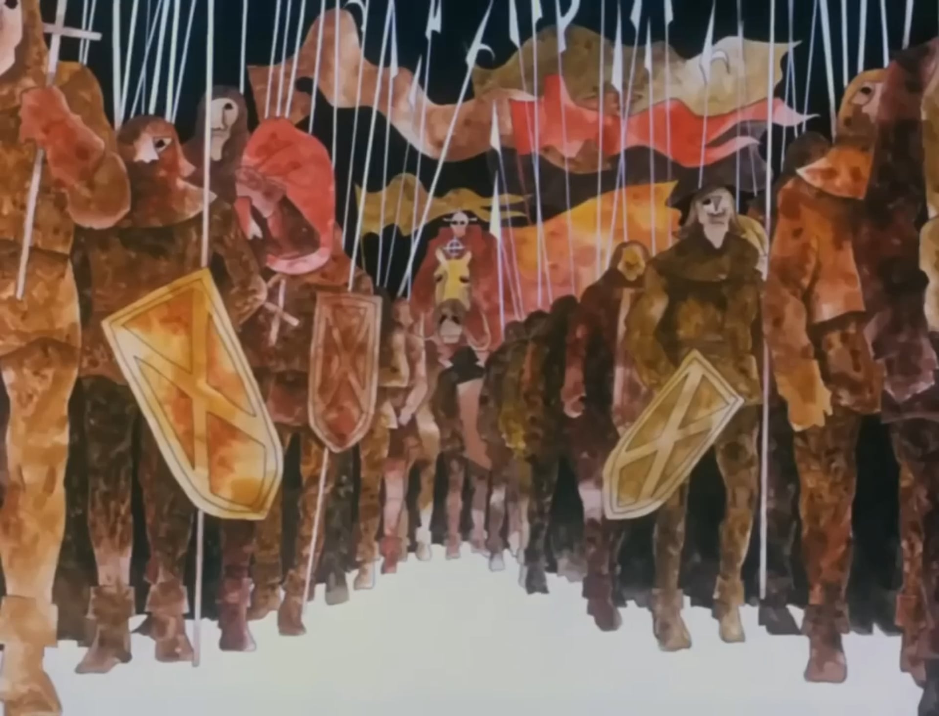 Belladonna Of Sadness illustration of knights.