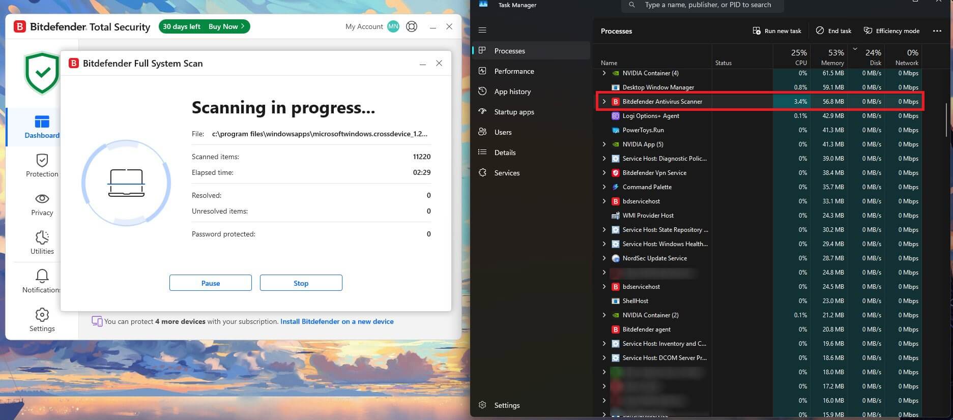 Bitdefender Antivirus Full Scan