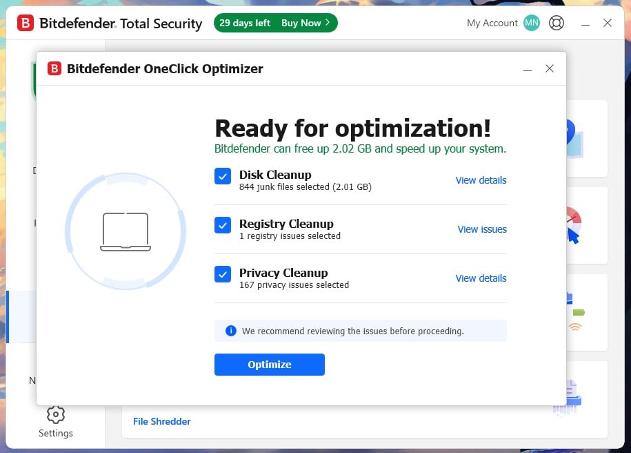 Bitdefender Oneclick Optimizer