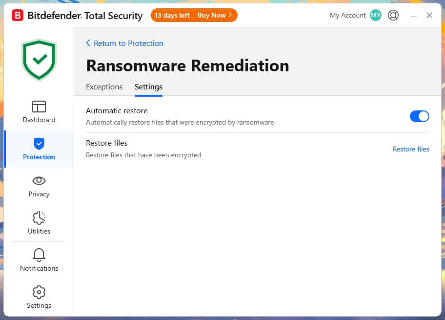 Bitdefender Ransomware Remediation